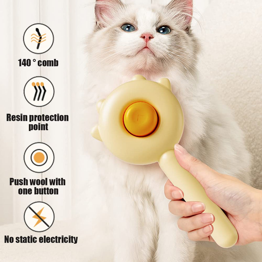 Self-Cleaning Pet Brush for Cats & Dogs