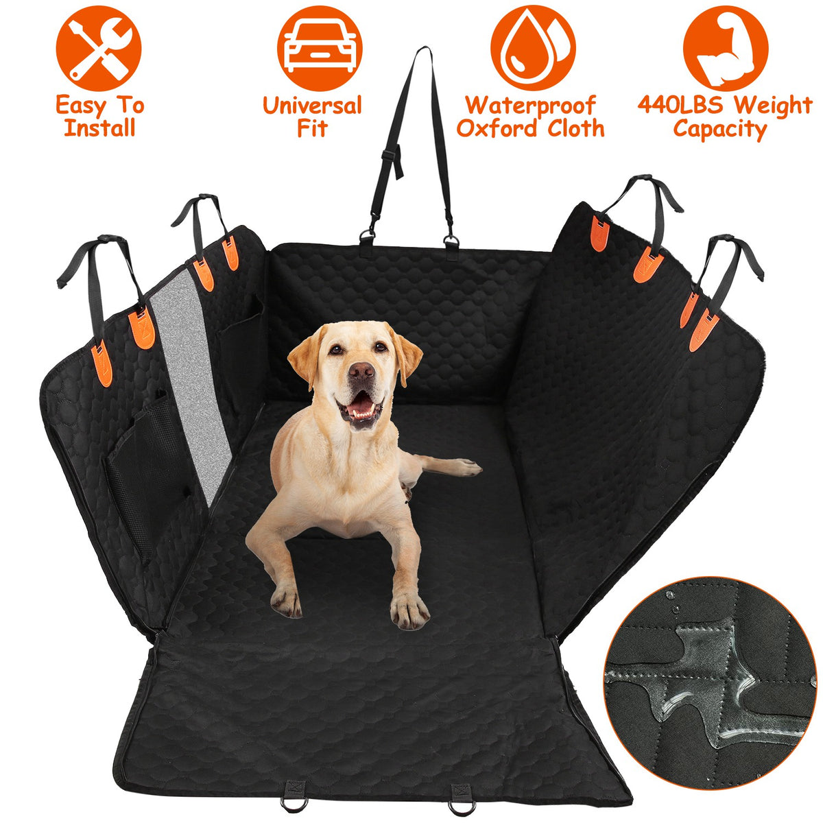 Waterproof Dog Car Seat Cover for Back Seat