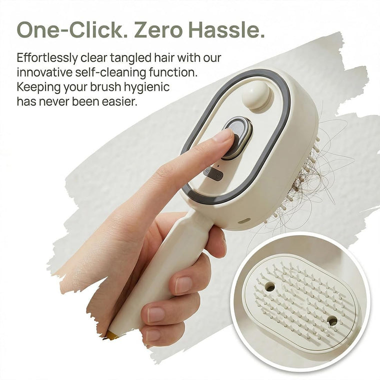 Retractable self-cleaning brush bristles