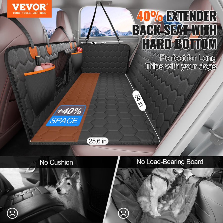 Hard Bottom Dog Car Seat Cover & Back Seat Extender