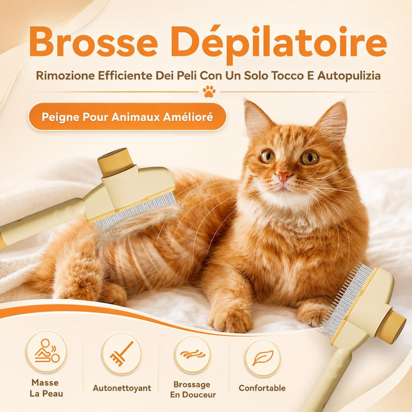 Self-Cleaning Pet Brush for Cats & Dogs