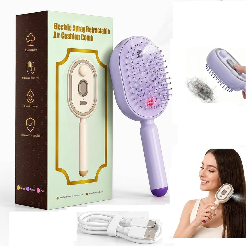 Zairova™ 3-in-1 Electric Mist & Red-Light Hair Brush