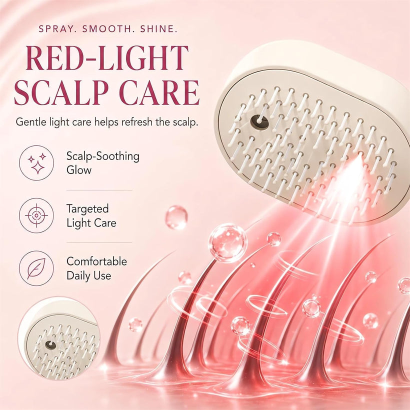 Zairova™ 3-in-1 Electric Mist & Red-Light Hair Brush