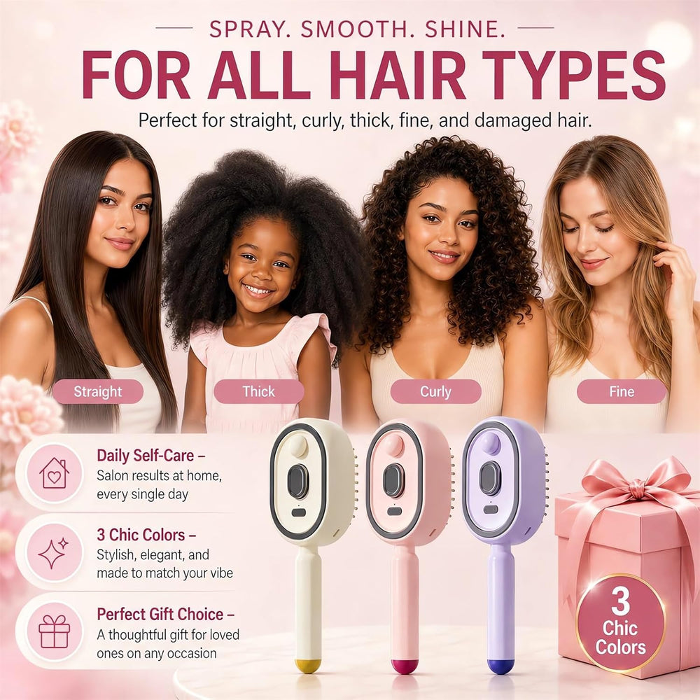 Electric spray massage comb in use