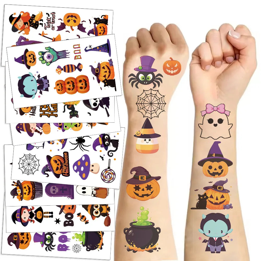 10-Sheet Kids Halloween Temporary Tattoo Party Pack