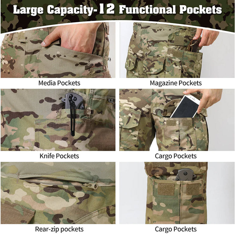 Zairova™ Men's Tactical Cargo Pants with Knee & Hip Protection
